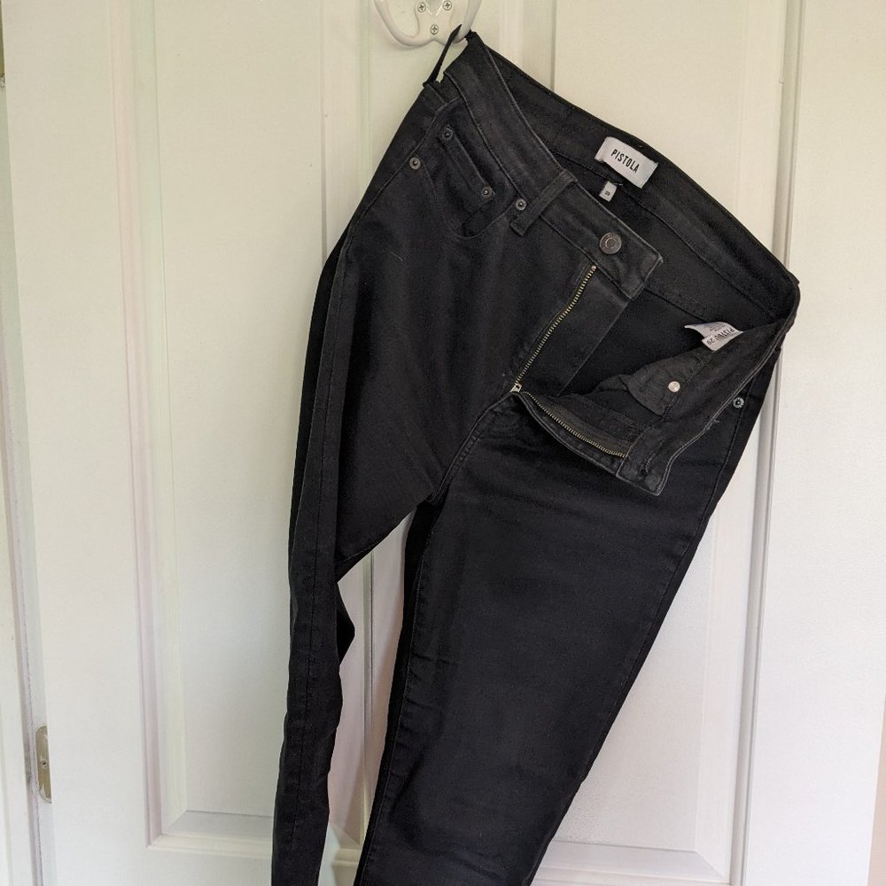 Pistola Denim Black High Wasted Skinny Jeans Size 29